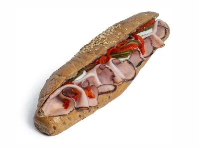 Bageta s uzeným masem tmavá