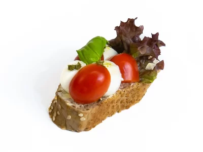 Mini chlebíček s mozzarellou a rajčetem