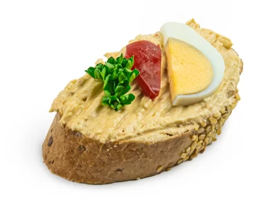 Mini chlebíček s pomazánkou Šmitec a vejcem